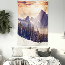 Winter Evening Mountain Tapestry