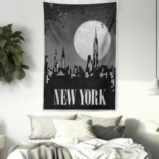 Grunge Nighttime City Tapestry