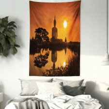 River Sunset Thai Culture Tapestry