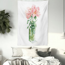 Rose Flower Drawing in Vase Tapestry