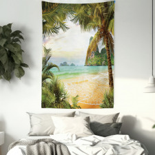 Palm Coconut Trees Beach Tapestry