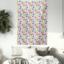 Colorful Translucent Flowers Tapestry