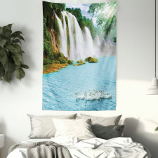 Lake and Swans Nature Tapestry