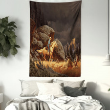 Cowboy Riding Horse Tapestry