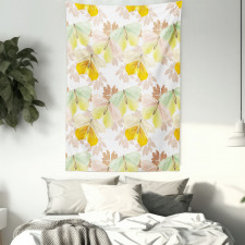 Soft Butterflies and Leaves Tapestry