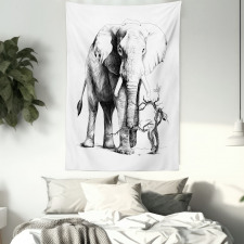 Big Mammal Sketch Tapestry