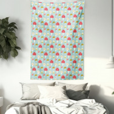 Cartoon Style Polka Dotted Tapestry