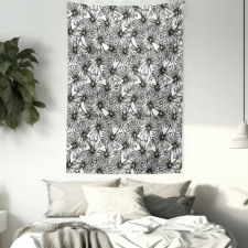 Palm Tree Leaves Sketch Art Tapestry