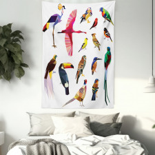 Bird Set Poly Design Tapestry