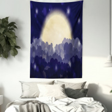 Cloudy Sky View at Night Tapestry