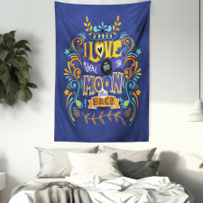 Floral Themed Text Tapestry