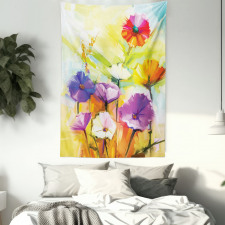 Vivid Gerbera Bloom Spring Tapestry