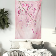 Tree Branch with Flowers Tapestry