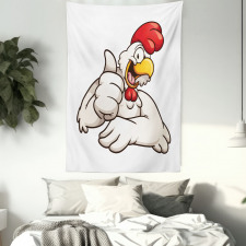 Joyous Cartoon Style Chicken Tapestry