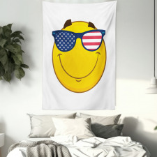 USA-Themed Emoji Sun Face Tapestry