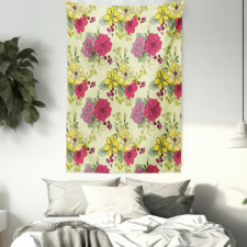 Naive Nature  Flowers Art Tapestry