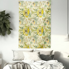 Watercolor  Leaves Blossom Tapestry