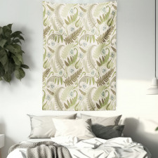 Curlicue Fern Leaves Art Tapestry