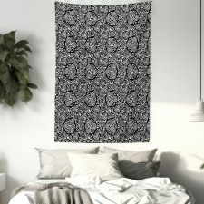 Monochrome Triskelion Art Tapestry