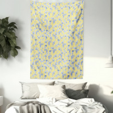 Forget Me Not Flowers Lines Tapestry