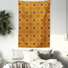 Aztec Layout Zigzags Tapestry