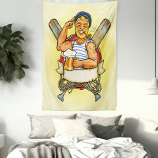 Cartoon Style Sailor Tapestry