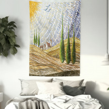 Rural Fields Europe Tapestry