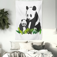 Panda Bear Family Bambu Tapestry