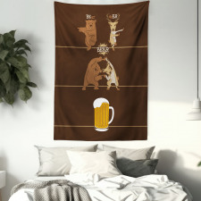 Bear Deer Beer Pub Magic Tapestry