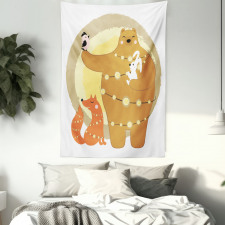 Friends Rabbit Bird Fox Tapestry