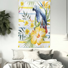 Tropic Exotic Parrots Tapestry