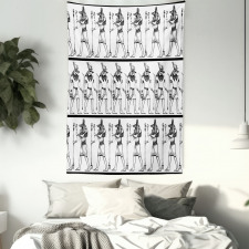 Hieroglyphics Anubis Tapestry