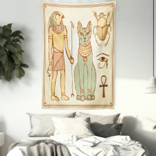 Ancient Cat Figure Tapestry