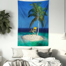 Chair Under a Palm Tree Tapestry