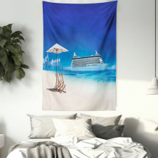 Beach Cruise Boat Trip Tapestry