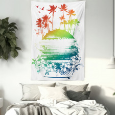 Grunge Summer Scenery Tapestry