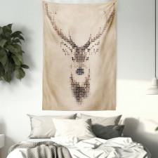 Deer Portrait with Dots Tapestry