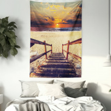 Romantic Sunset Skyline Tapestry