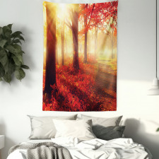 Misty Morning in Forest Tapestry