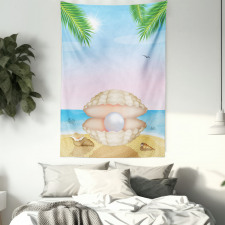 Shell on Sandy Beach Tapestry