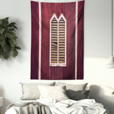 Retro Burgundy Shutters Tapestry