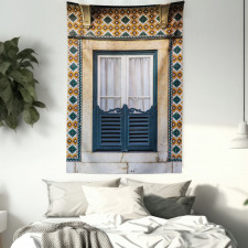 Vintage Window Rural Tapestry