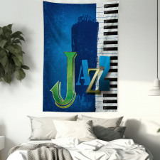 Jazz Music Keys Guitar Tapestry