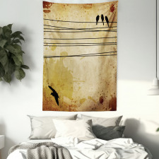 Birds on Cable Grunge Tapestry