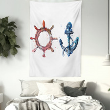Nautical Steering Wheel Tapestry