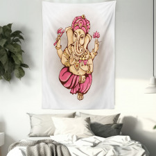 Bohemian Elephant Lotus Tapestry