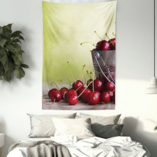 Cherries Bucket on Ombre Tapestry