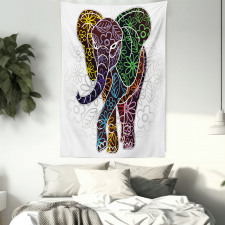 Floral Tribal Shapes Tapestry