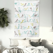 Birds Sitting on Wires Tapestry