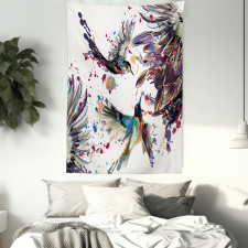 Lily Birds Watercolor Tapestry